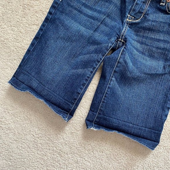 Aeropostale Aero Juniors 00 Denim Bermuda Cuffable Fringe Hem Jean Shorts Summer - Picture 3 of 11
